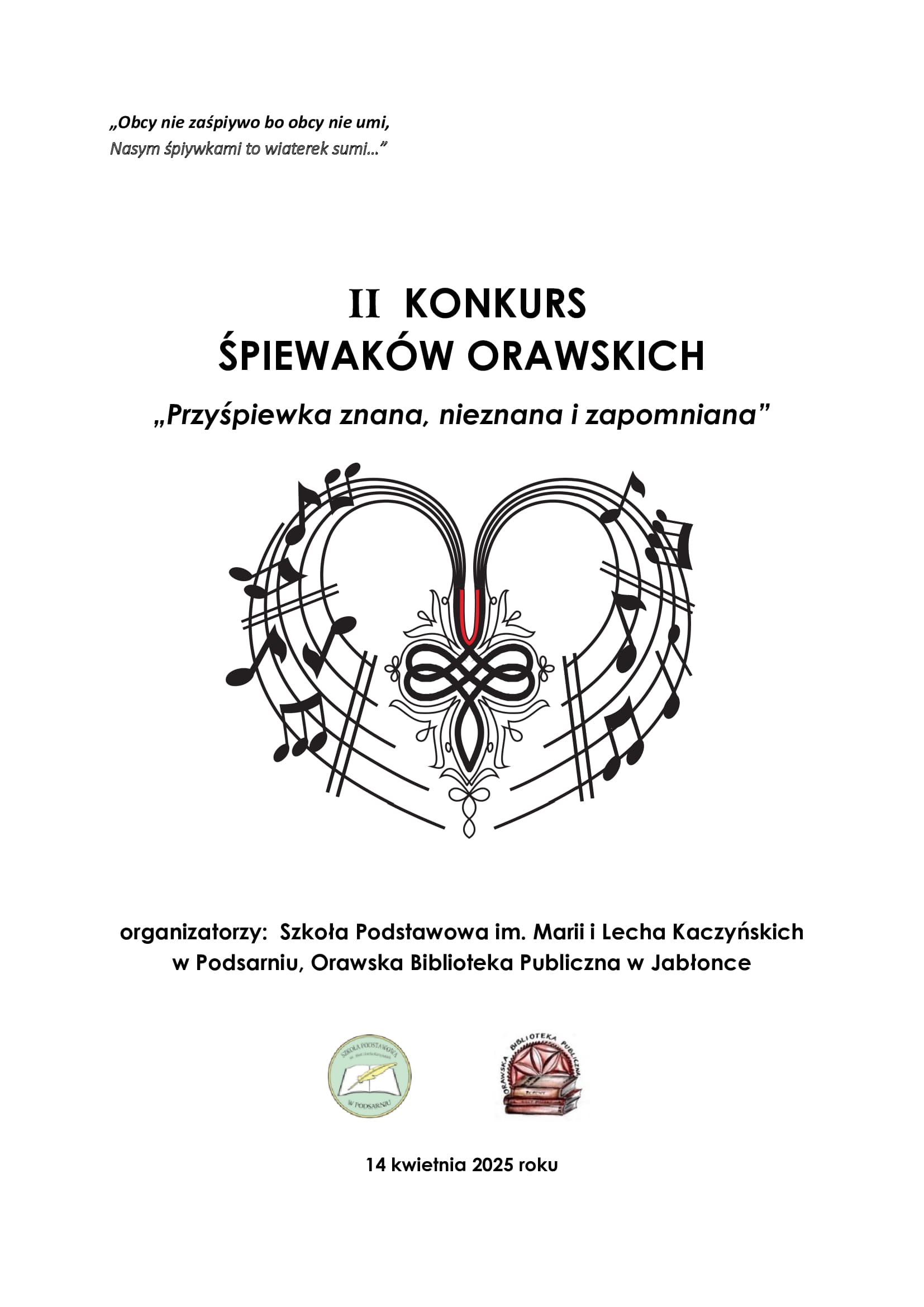 II KONKURS ŚPIEWAKÓW ORAWSKICH „Przyśpiewka znana, nieznana i zapomniana”